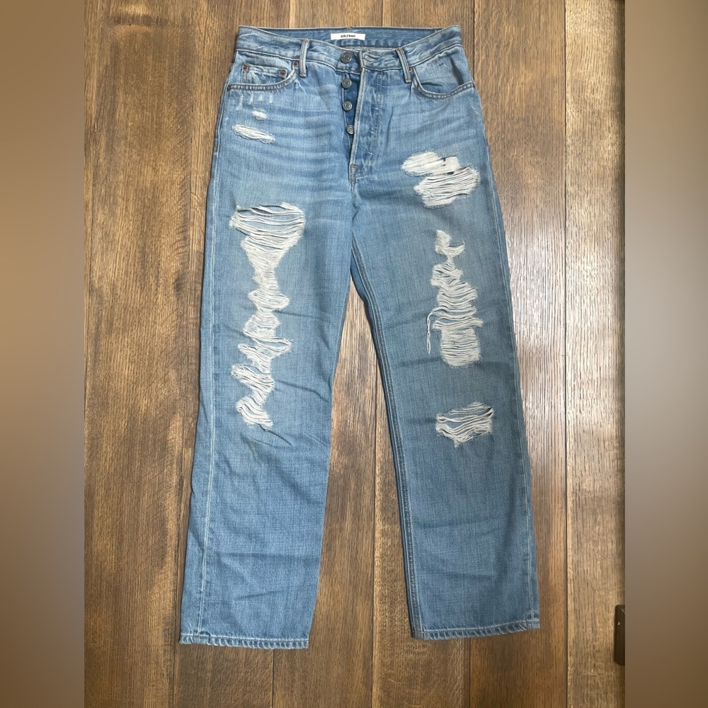 GRLFRND jeans size 25 low rise with rips excellent